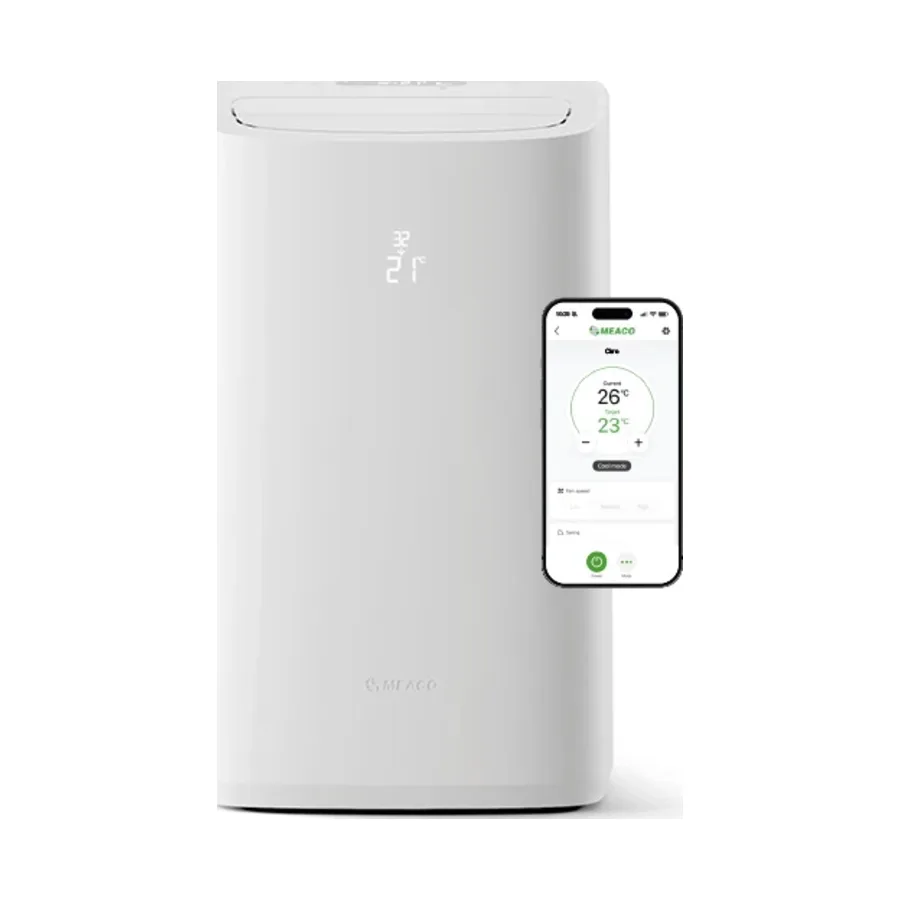Meaco MeacoCool Cirro+ / Pro Inverter 14000 sett forfra, frittstående på hvit bakgrunn